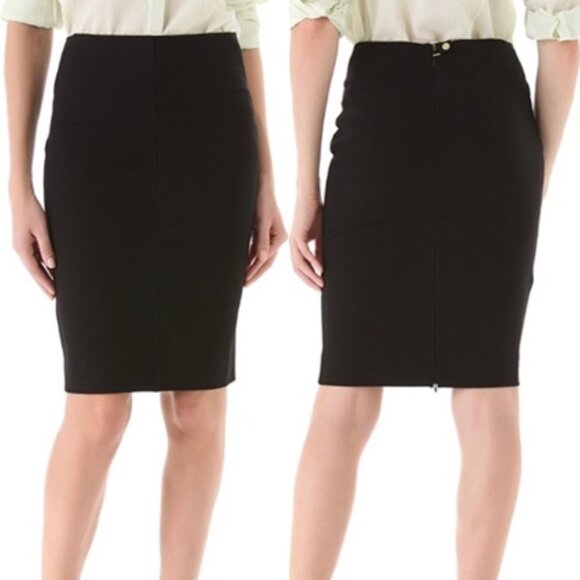 NEW NWT DIANE VON FURSTENBERG DVF Esme Black Jersey Knee Length Pencil Skirt 4 - Picture 1 of 16